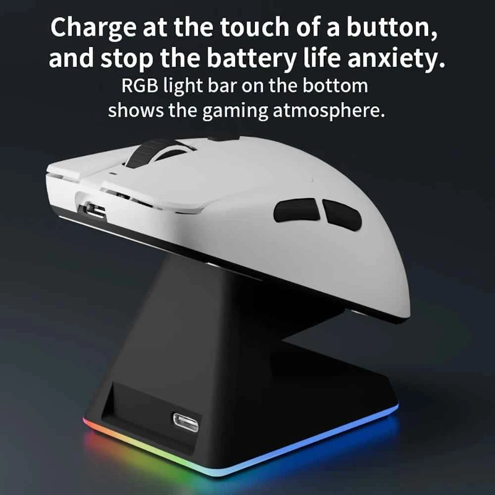 Darmoshark X5 Gaming Mouse 7Key PAW3395 Double 8K Wired Wireless 26000 DPI RGB Magnetic Charging Base Motospeed Macro Mouse