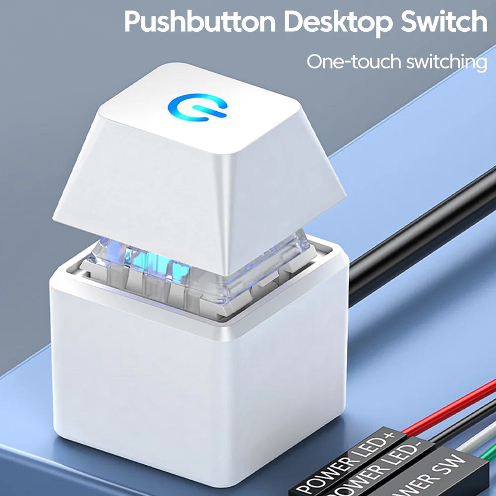 Computer Desktop Switch 1.8m Colorful LED Lights PC Motherboard External Start Power OnOff Button Extension Cable For HomeOffice - WinSupport Tech