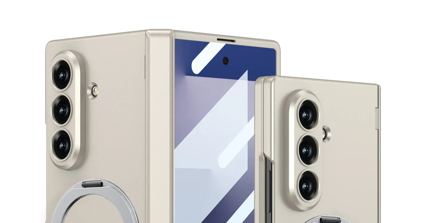 Magsafe Rotating Bracket Case For Samsung Galaxy Z Fold 7 Skin-feel Matte With Glass Film ZFold7 Magnetic Hinge Protective Cover