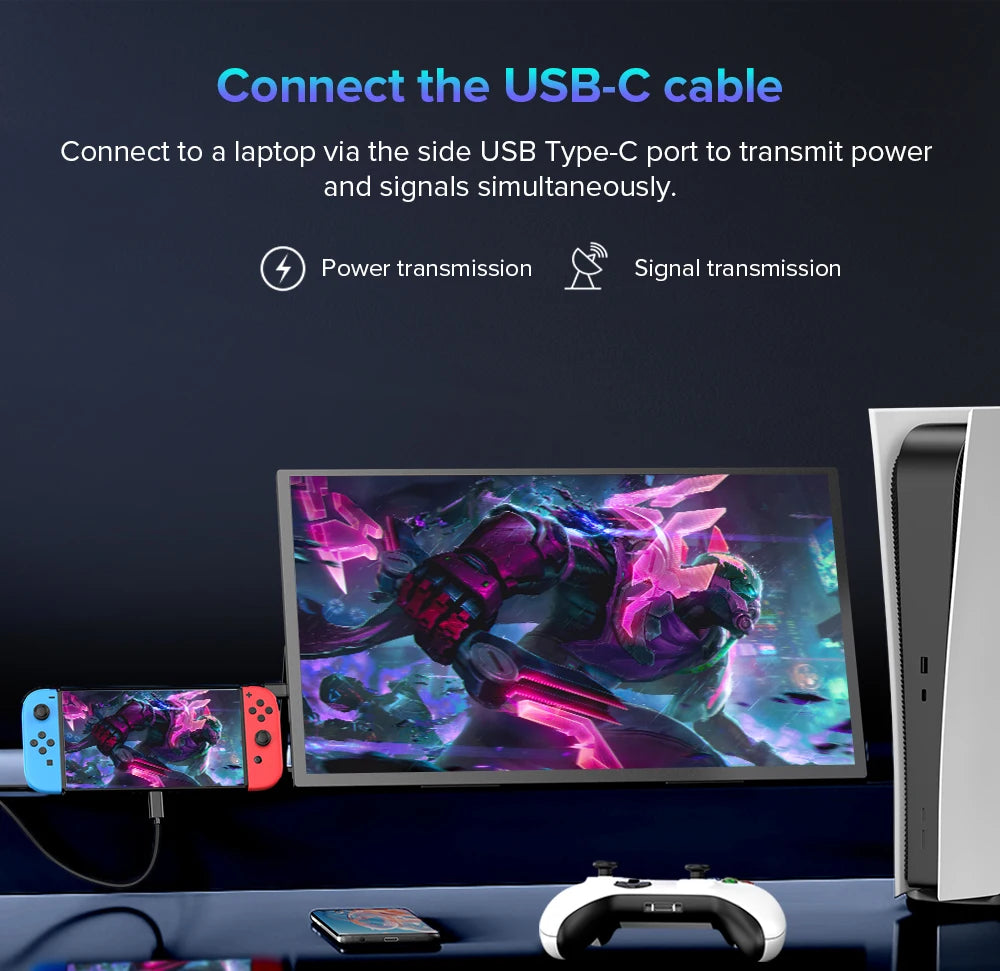 UPERFECT 18 Inch Large Gaming Monitor 4K PC Display 3840*2160  HDMI USB C With HDR FreeSync External Screen For Laptop Switch