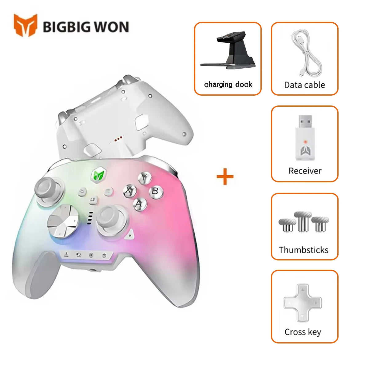 BIGBIG WON Rainbow3 Wireless Game Controllers NearLink 2.4G Hall Joystick Micro Motion Button RGB Gamepad for PC/Switch/Switch2