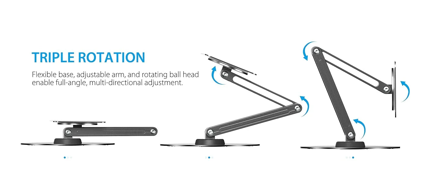 UPERFECT Portable Magnetic VESA Mount for Monitor 360° Swivel Base Adjustable Stand Multi-Angle Holder Support 12