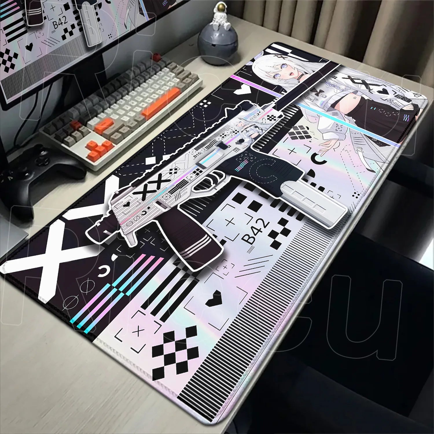 Cartoon Mouse Pad Pink CSGO Print Stream Gamer Mousepad 400x900mm Antislip Keyboard Mouse Mats Rubber Deskmat Gaming Accessories