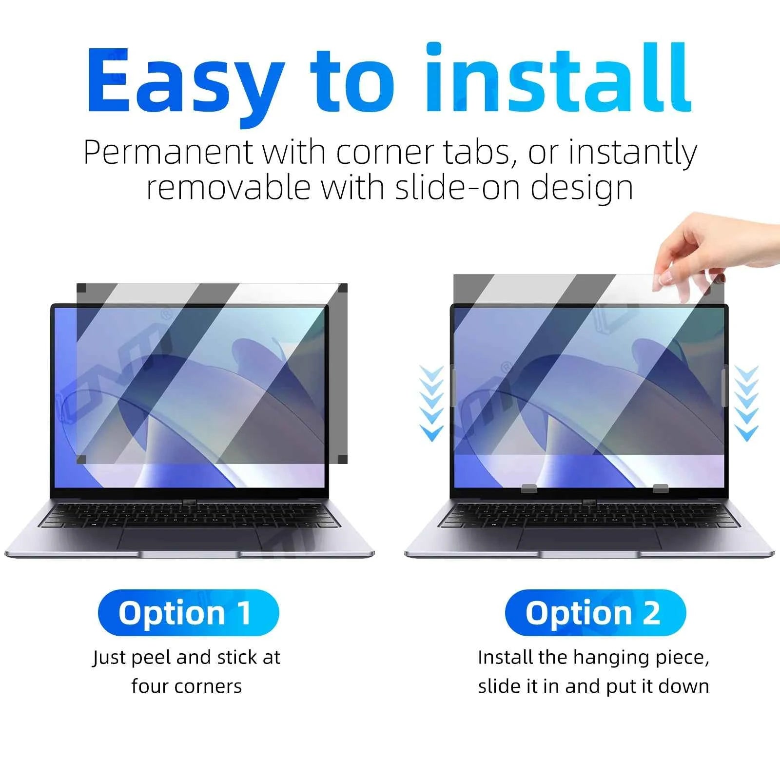Privacy Screen Protector 11.6-32 inch 16:9/16:10/5:4 Laptop Desktop, 28° Anti-Spy Anti-Glare Matte Blue Light Filter Film 0.45mm