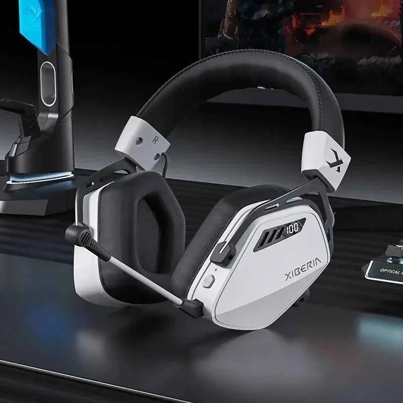 XIBERIA K03S Pro Wireless Gaming Headset 2.4G Low Latency 7.1 Surround Sound Headphones with Detachable Mic & Long Battery Life