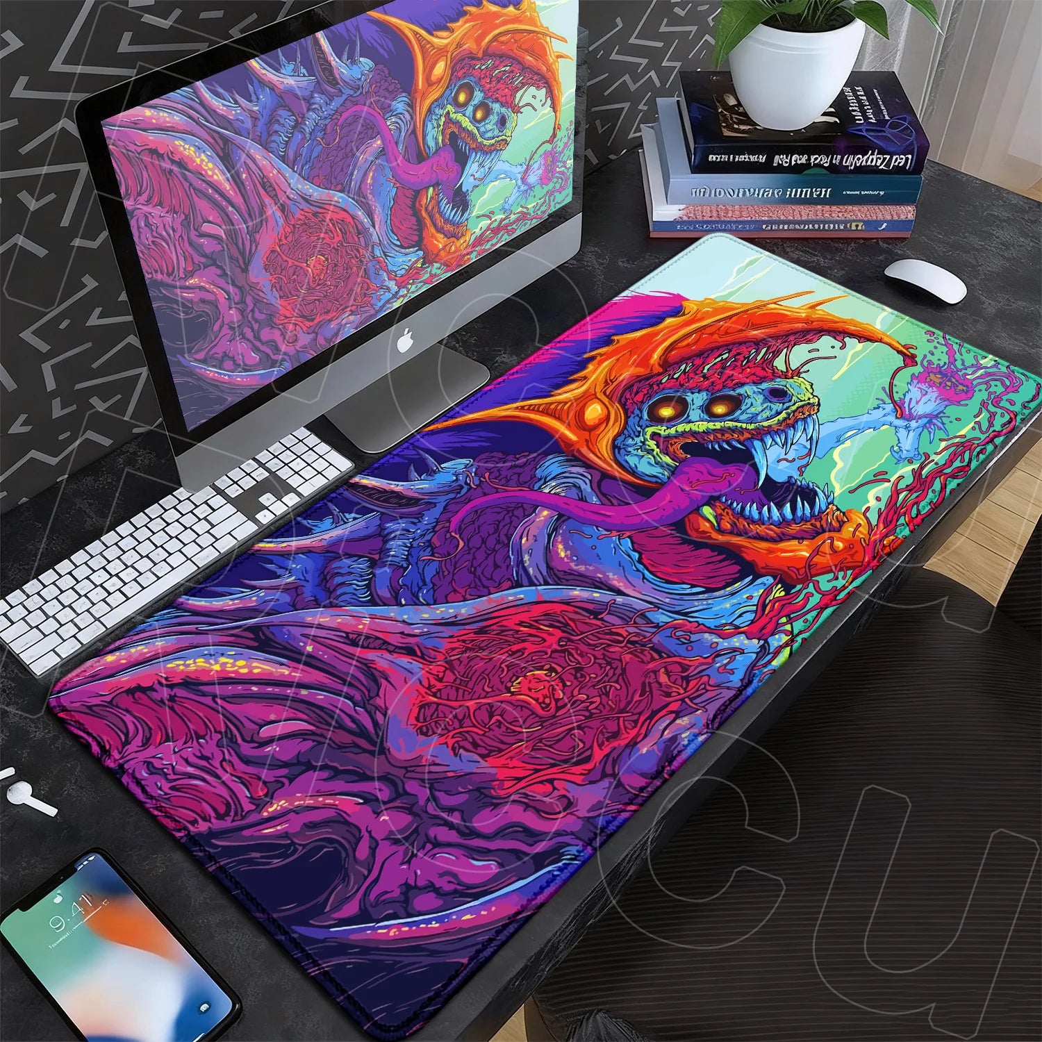 60x35cm Company Office Mice Extend Carpet XXL Hyper Beast Non-slip Rubber Mouse Pad Keyboard Gaming Accessories Cool Monster Mat