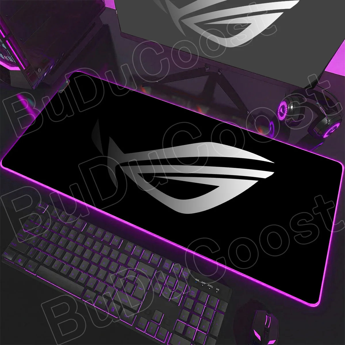 600x300x3mm RGB Gamer Glowing HD Keyboard Mat Asus Office Table New ROG Art Design Colorful LED Mouse Pad Rubber Non-slip Carpet