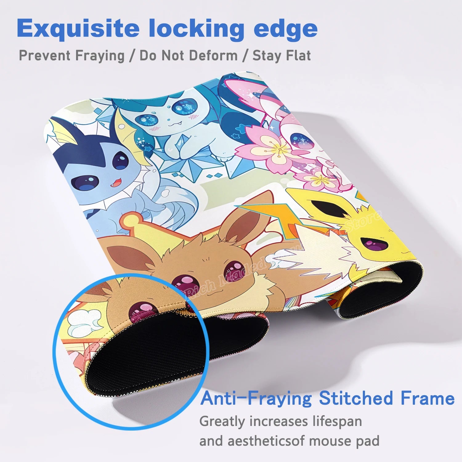 Large Mouse Pad Anime Gaming Speed Mousemat Eevee Desk Mat Gamer Keyboard Mousepad Office Accessories P-pokemon Kawaii Deskmat