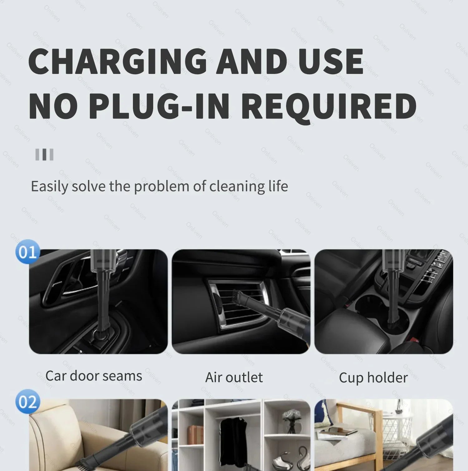 SZUK 17000PA Powerful Vacuum Cleaner Mini Cordless Portable Car Vacuum Cleaner for Home Appliance Handheld Blower Car Cleaner