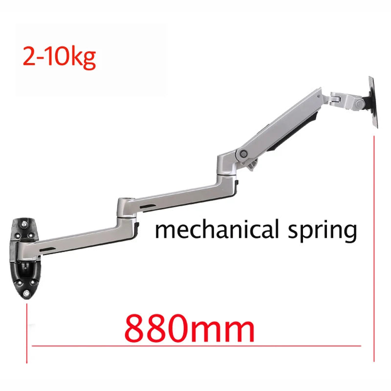 DL-7013 17-32' Mechanical Spring Aluminum Steel LCD Monitor Mount TV Wall Bracket Mount Long Arm 840mm 2-10kg VESA 100x100