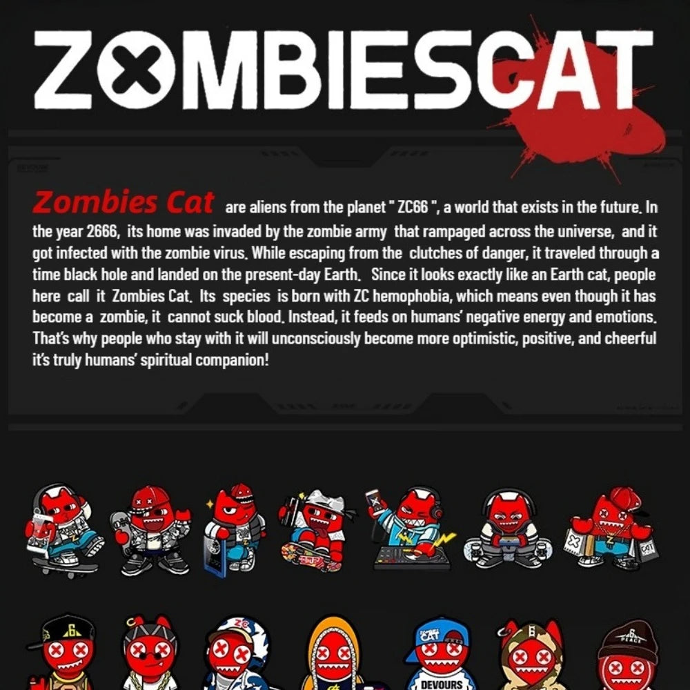 Zombies Cat Alloy ANC Headphones Bluetooth 6.0 -45dB Active Noise Cancellation Earbuds Powerful Deep Bass TWS Wireless Earphones