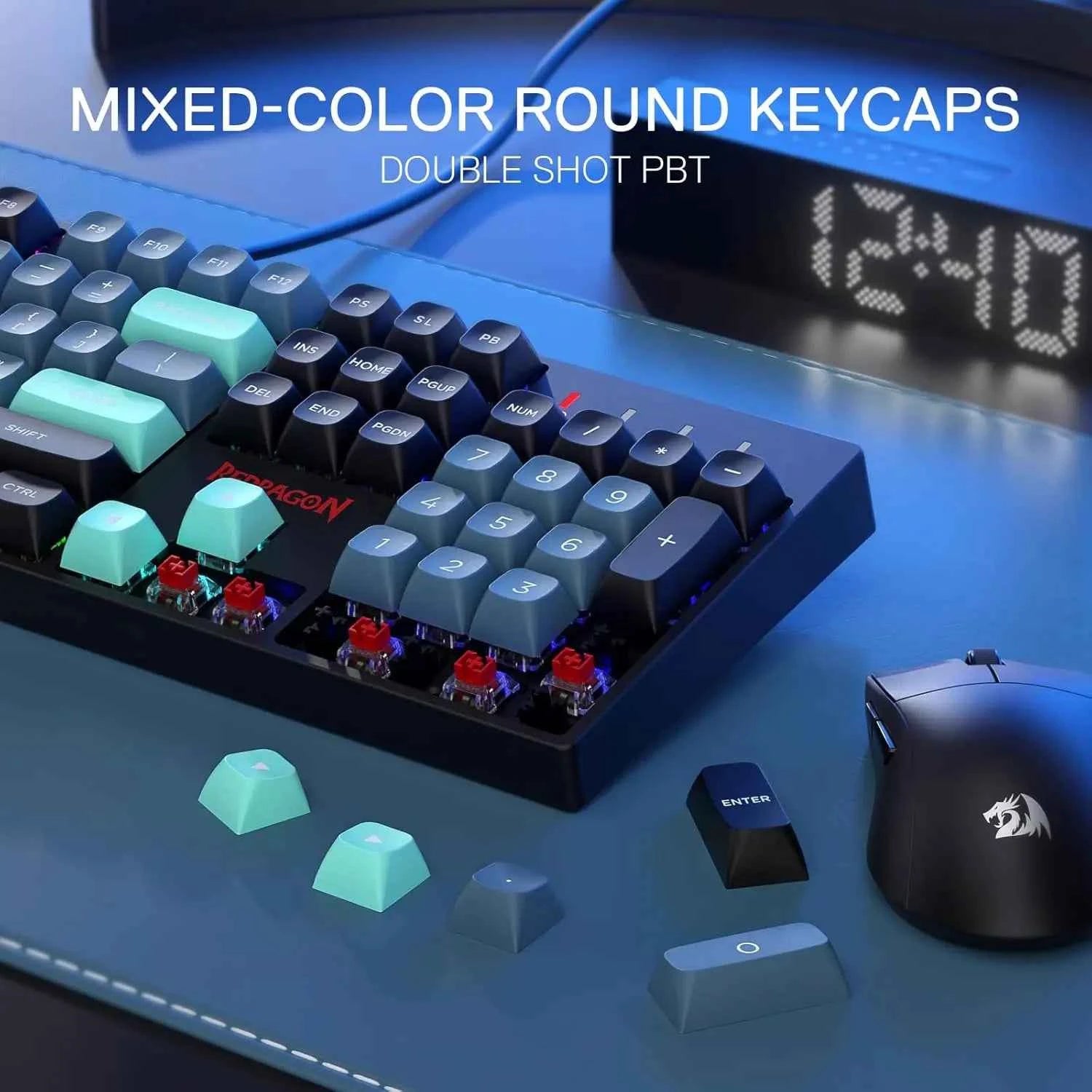 Redragon K582 SE Wired RGB 104 Keys Mechanical ,Dynamic 16.8M RGB Backlit Gaming Keyboard,Red Switches
