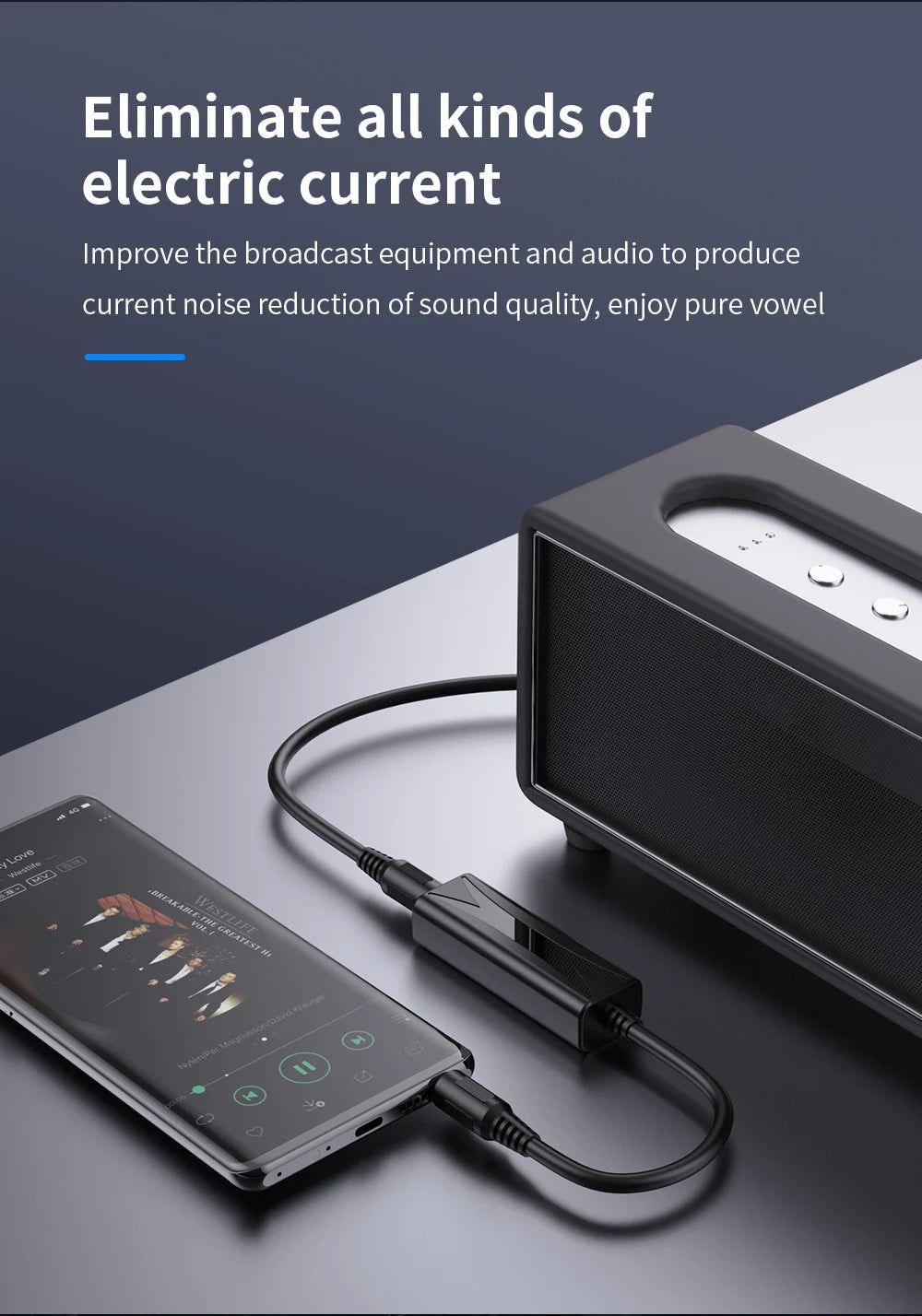 3.5mm AUX Audio Anti-interference Ground Loop Noise Filter Lsolator Eliminate Cancelling For Home Stereo Car Audio System