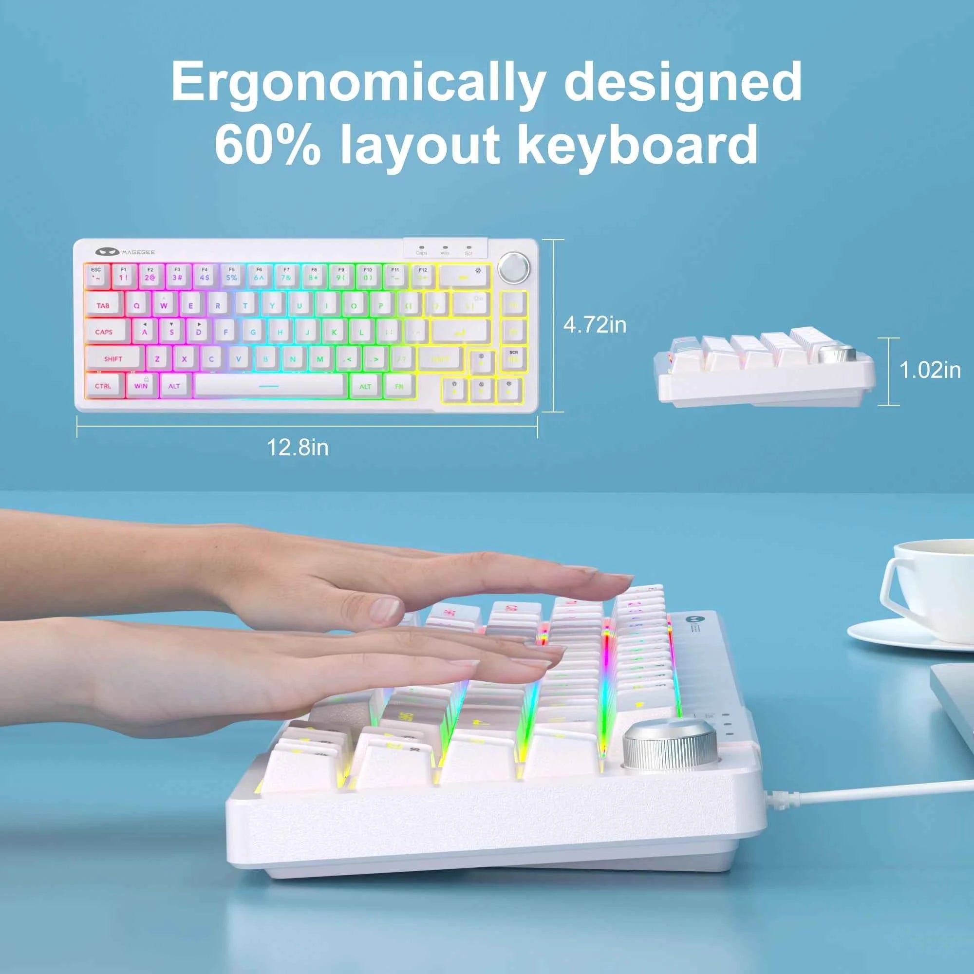 MageGee TS68 Mini 60% RGB Gaming Keyboard