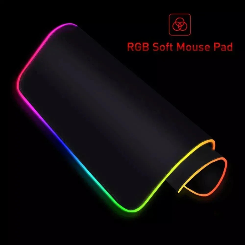 RGB Mousepad Large Size LED Glowing Keyboard Table Pad XXL CsGo Print stream Gaming Mouse Pad Non-slip Rubber Mat With Backlight