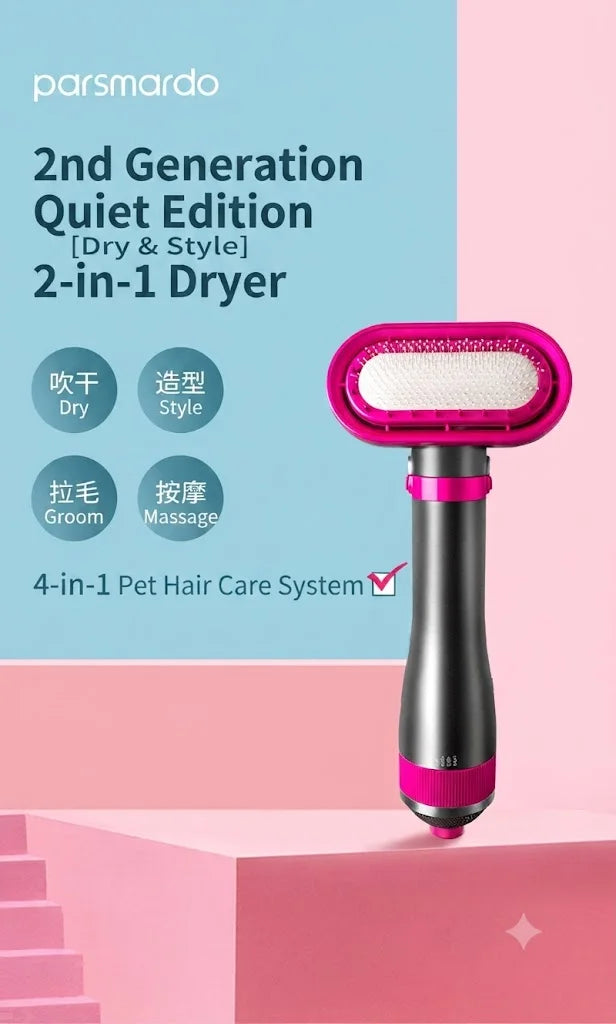 Pet Hair Dryer Dog Grooming Home Pet Products Silent Non-Hurting 280W Drying Hair Dryer Comb for Dog Hair Dryer