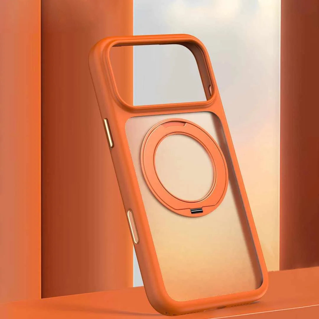 Phone Case - Matte Translucent Phone Case  Swivel Stand for iPhone 17 Air, 16E, 15, 14, 13 and 12 Pro Max/17, 16, 14 Plus