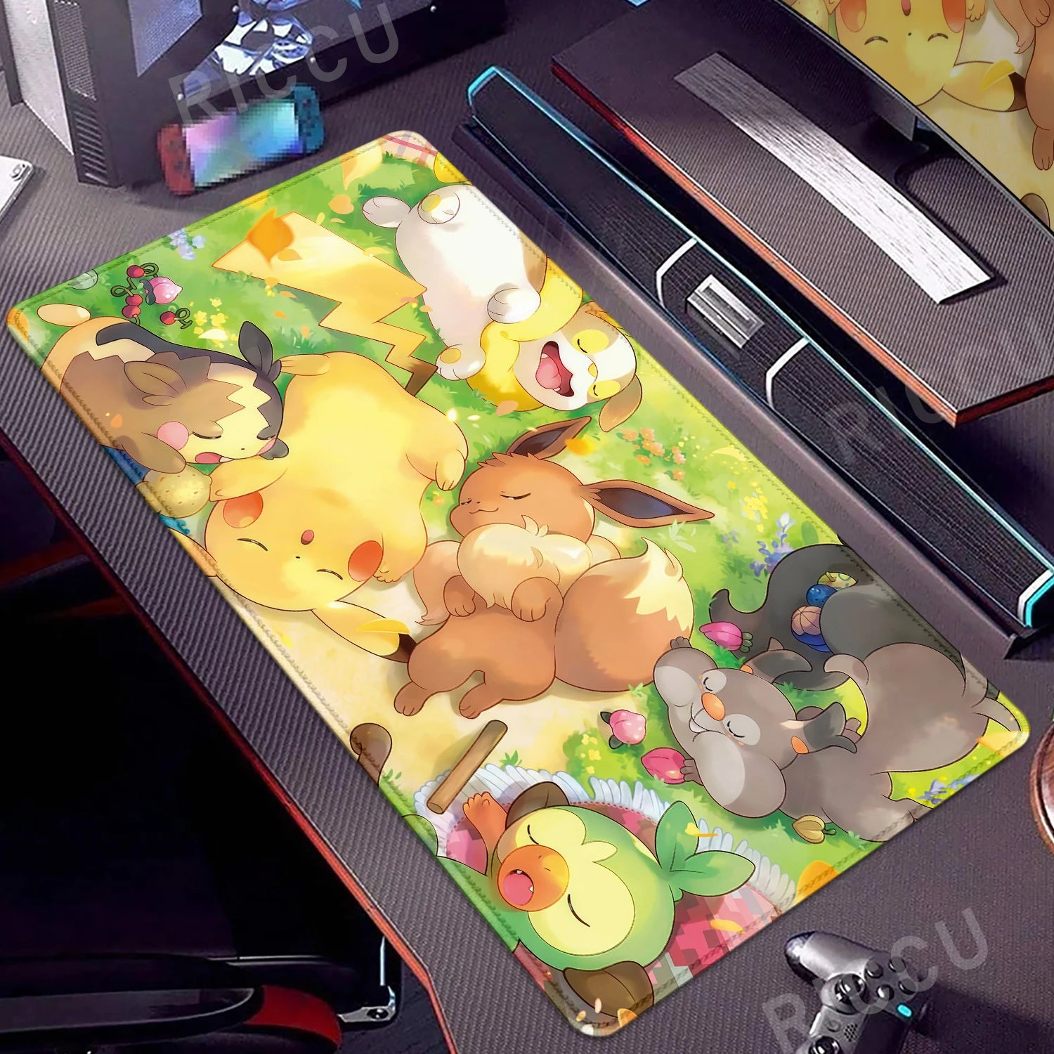 Large Mouse Pad Anime Gaming Speed Mousemat Eevee Desk Mat Gamer Keyboard Mousepad Office Accessories P-pokemon Kawaii Deskmat