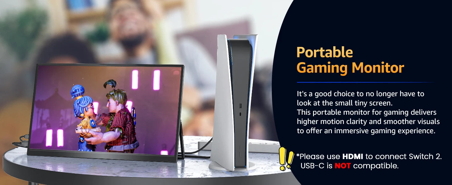 UPERFECT 18.5 Inch Computer Gaming Display Portable Monitor 120HZ IPS Laptop HDMI USB C External Screen With VESA Adjust Stand