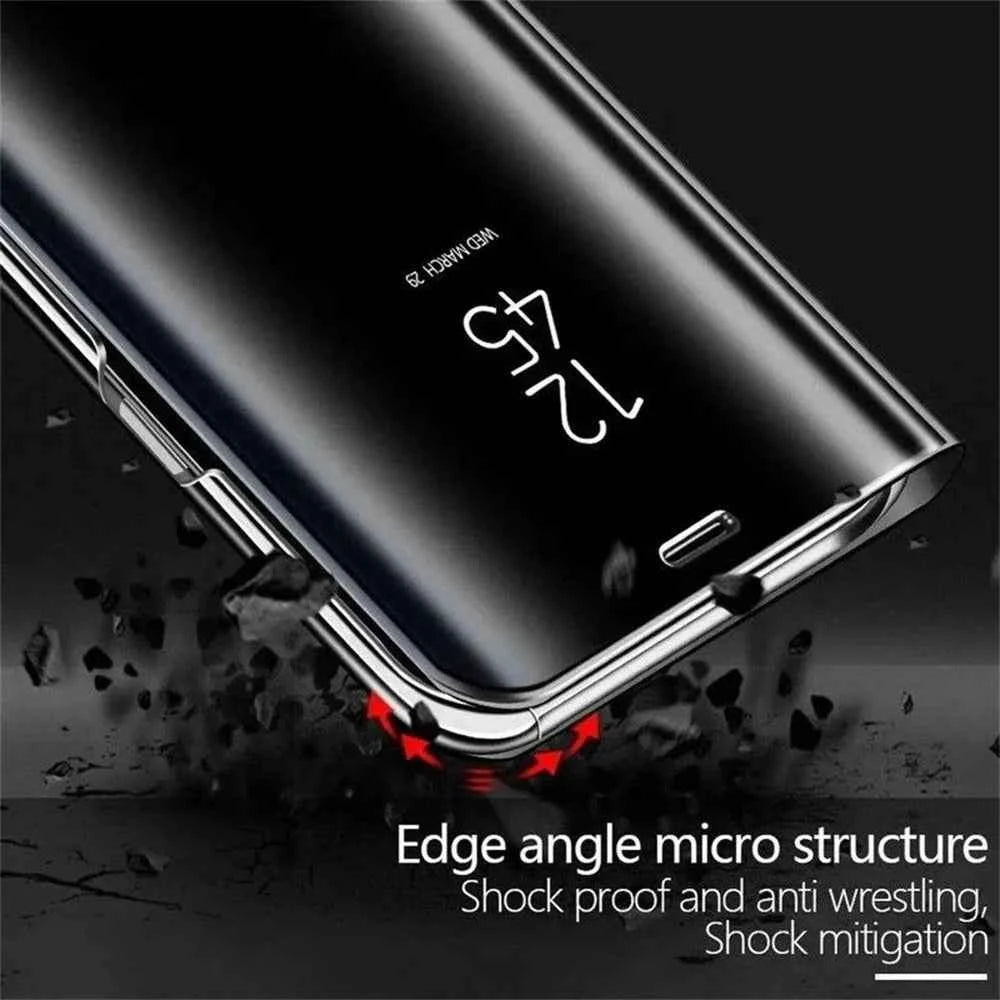 Mirror Flip Leather Phone Cases For Samsung Galaxy S26 S25 S24 S22 S23 Ultra S21 Plus FE A56 A36 A55 A35 A15 A34 A16 A54 Cover