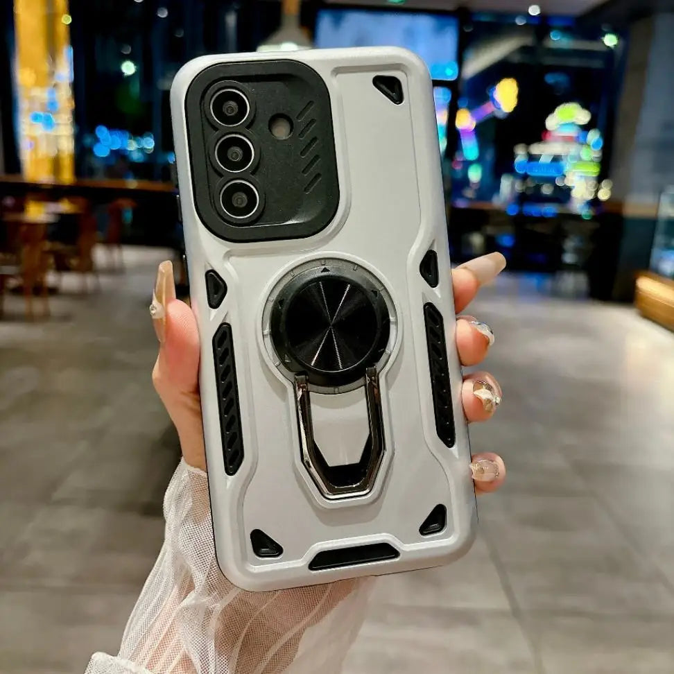 Luxury Ring Holder Phone Case For Samsung S26 S25 S24 Ultra S26 Plus S25FE A16 A17 A07 Slim Fit Stand Invisable Bracket Cover
