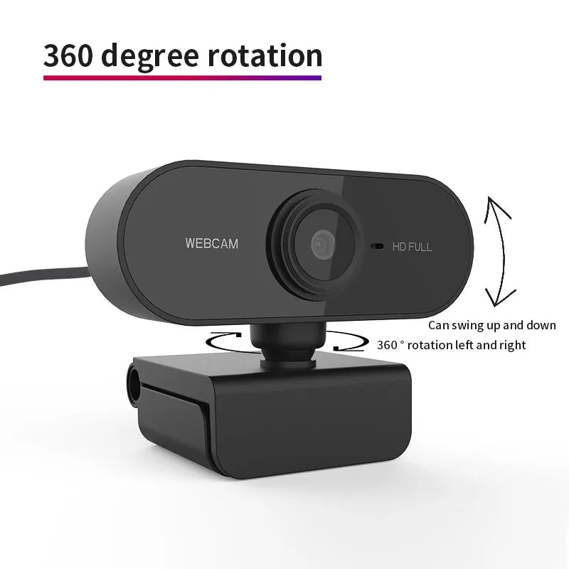 LAMJAD 1080P HD USB Webcam with Microphone & Tripod