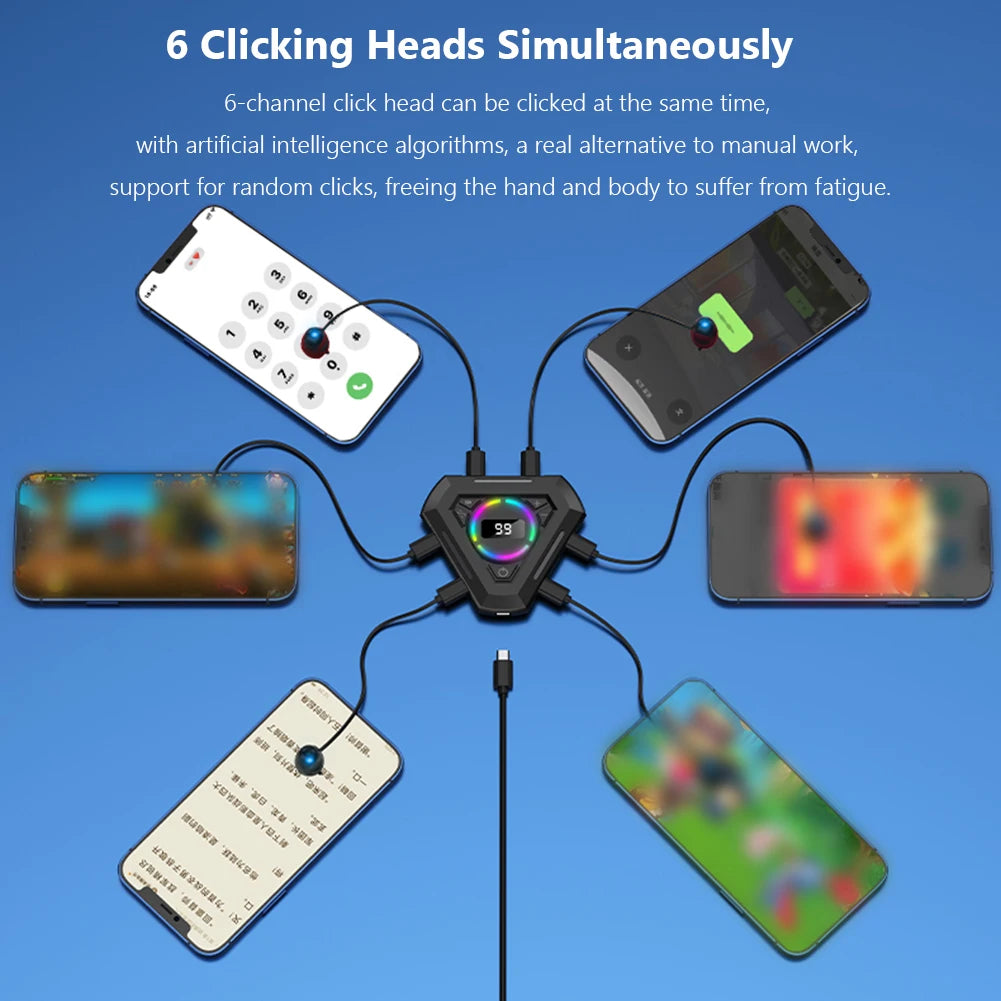Automatic Clicker Tapper with Adjustable Speed – Silent Auto Click Device with Digital Display & RGB Light for Gaming, Shopping & Live Streaming