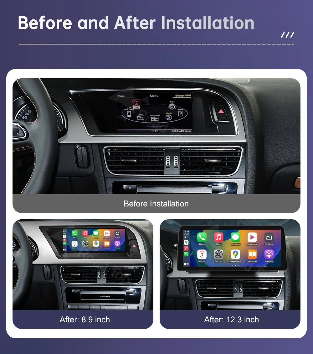 Road Top Radio Multimedia Linux Touch Screen For Audi A5 2008-2016 Wireless CarPlay Android Auto Airplay Car Player Function
