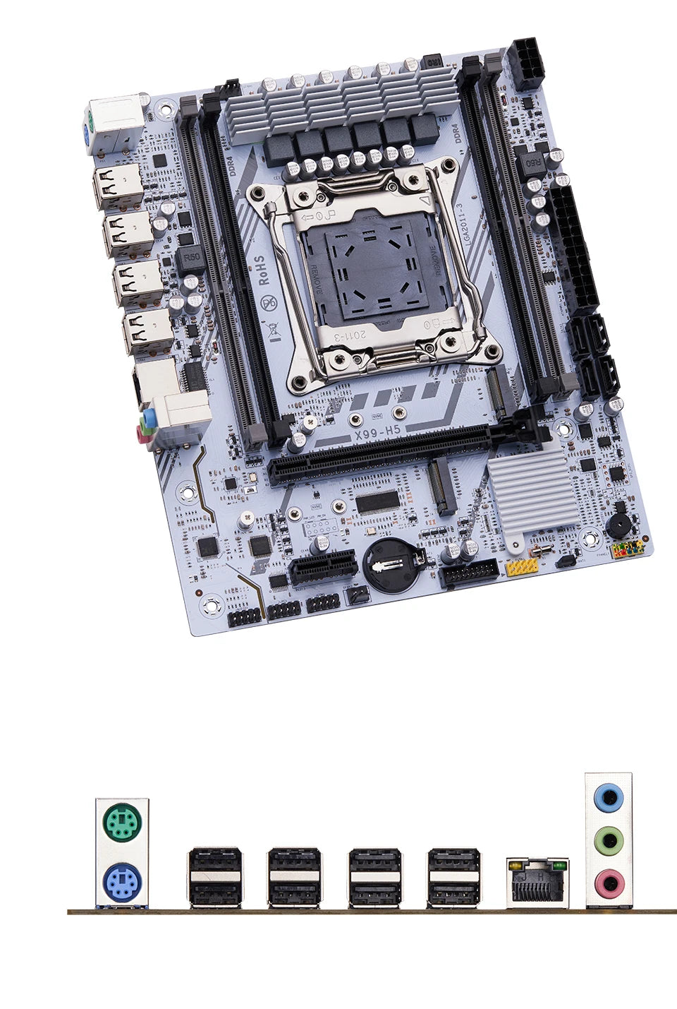 QIYIDA X99 Motherboard Set Kit Xeon LGA2011-3 E5 2650 V4 2pcs*8gb=16GB DDR4 RAM USB PCI 3.0 NVME M.2 SATA M-ATX