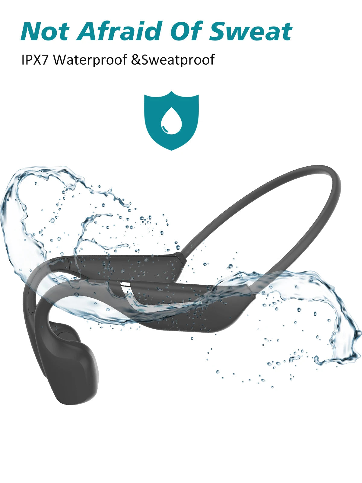 PARAMITA Bone Conduction Wireless Bluetooth Headset BT5.4 Dual Battery Super Long Battery Life Waterproof Sports Running Cycling