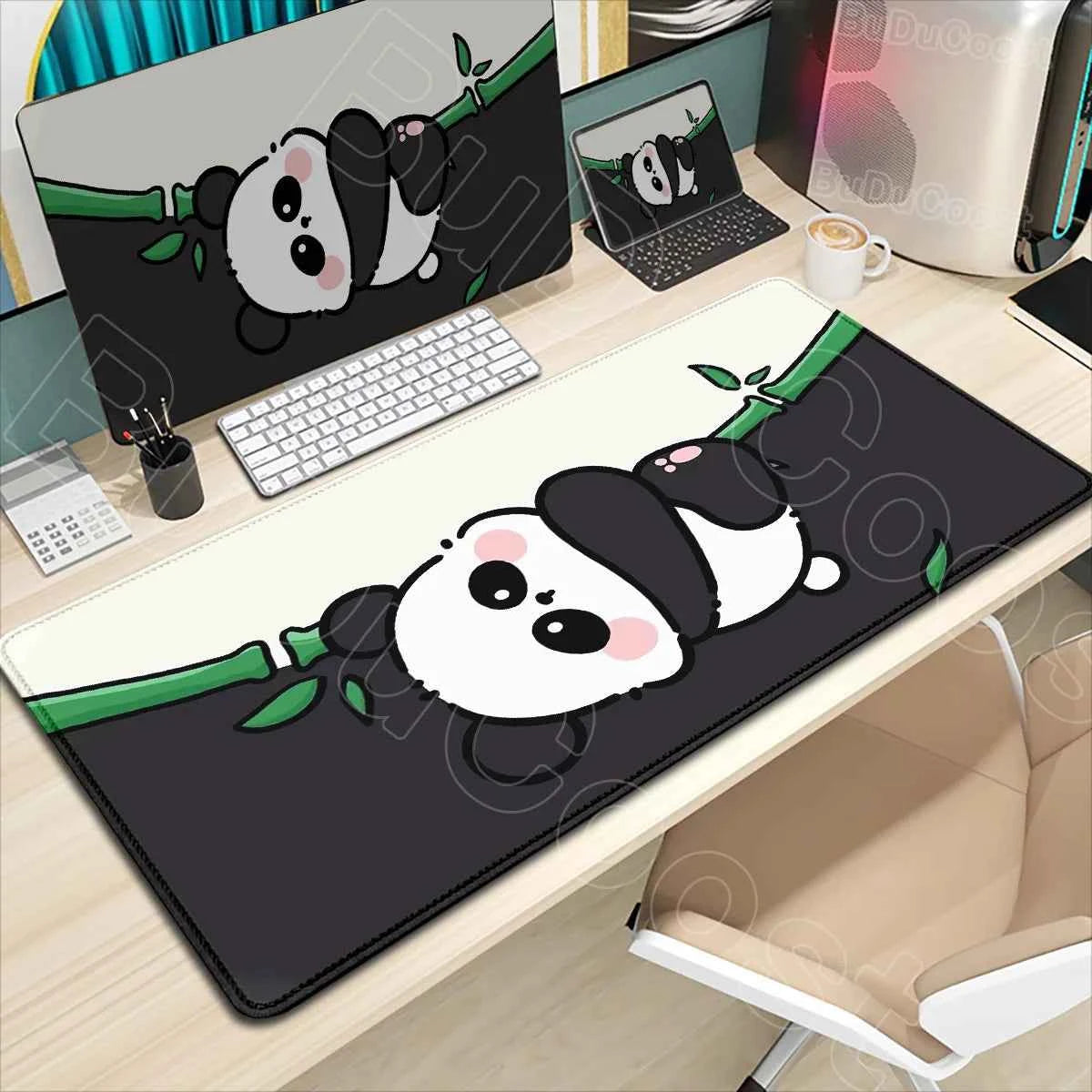 HD Printing Kawaii Anime Panda Mouse Pad Large Computer Office PC Game Table Mats XXL Gaming Keyboard Pad Cute Animals Desk Pads