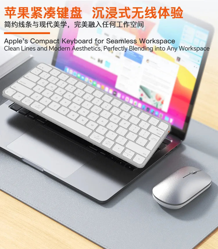 Meetion Ultra Thin Wireless Keyboard Mouse Rechargeable 2.4G USB Bluetooth Keyboard and Mouse Combo Silent Mini for Mac Tablet
