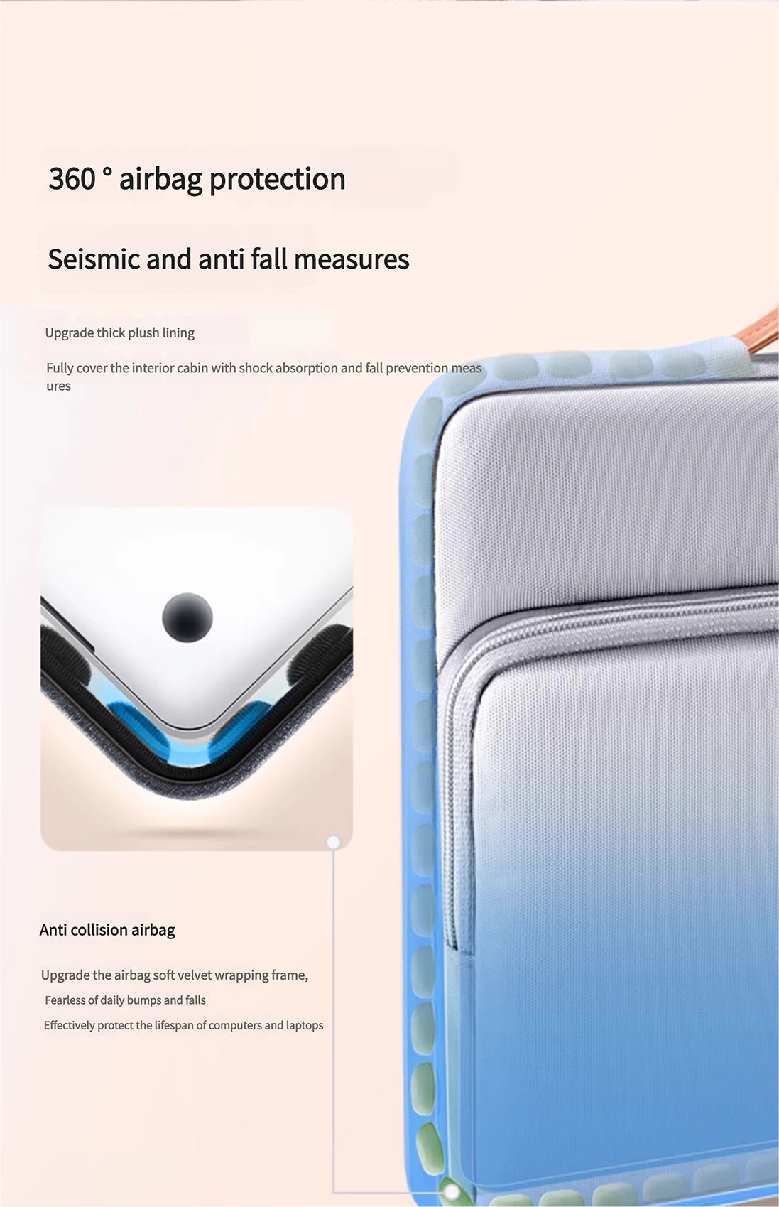 Dormin Shockproof Laptop Crossbody Bag – Protective Sleeve with Adjustable Strap & Handle for MacBook Air 13”, MateBook 14, Lenovo, Huawei
