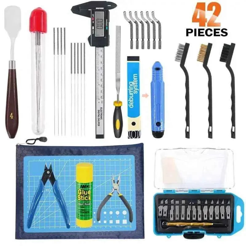 42 Pieces 3D Print Tool Kit Includes Debur Cleaning Removal Tools with Storage Bag 3D Printer Too l Sets for Laptop PC Cleaning