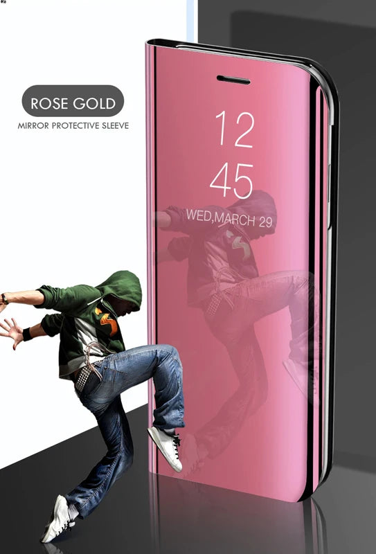 For Samsung Galaxy S26 S25 Ultra Plus FE Edge 5G Smart Mirror Protector Case Flip Holder Shockproof Cover Sumsung S26 Pro Fundas
