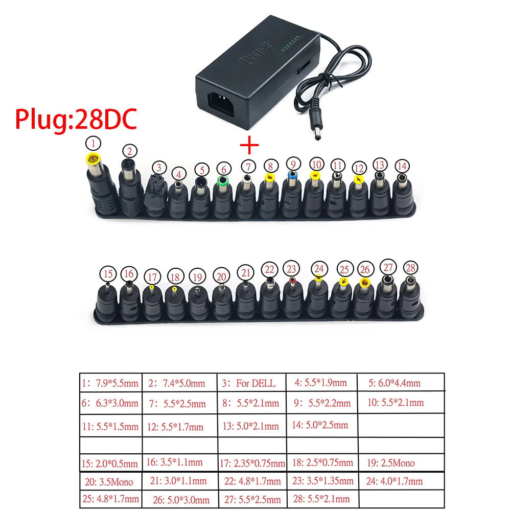 96W Universal AC Laptop Power Adapter 12V 15V 16V 18V 19V 4.5A 20V 24V Charger For Dell For Toshiba  ForAsus For Acer For Lenovo