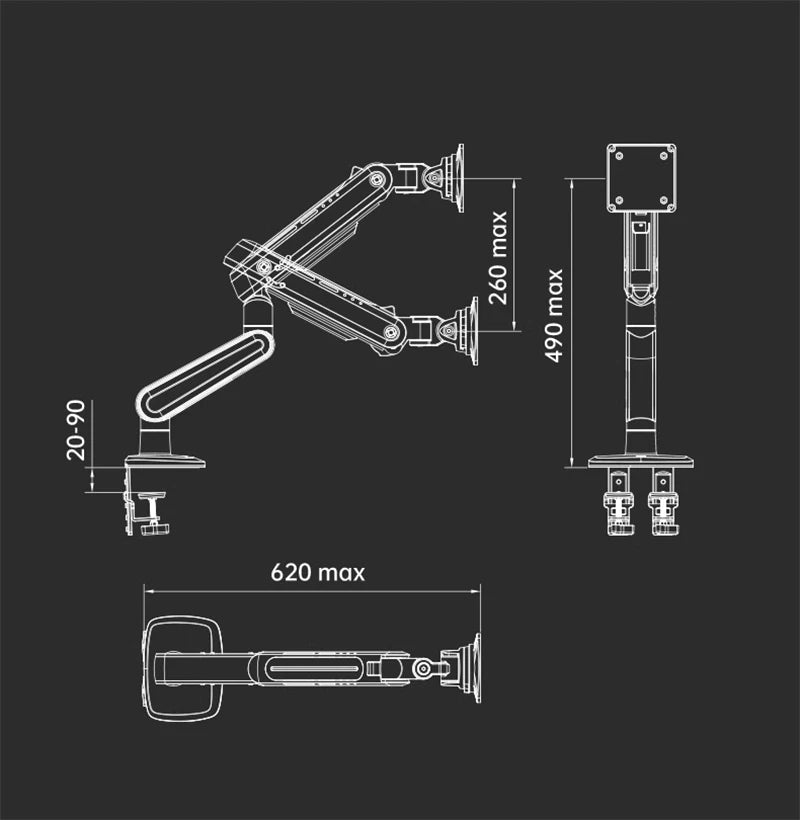 NB A6 Gaming Monitor Arm 27-50 Inch Curved Arc Screen Desktop Monitor Holder 2-18kgs Ultra Wide Monitor Mount