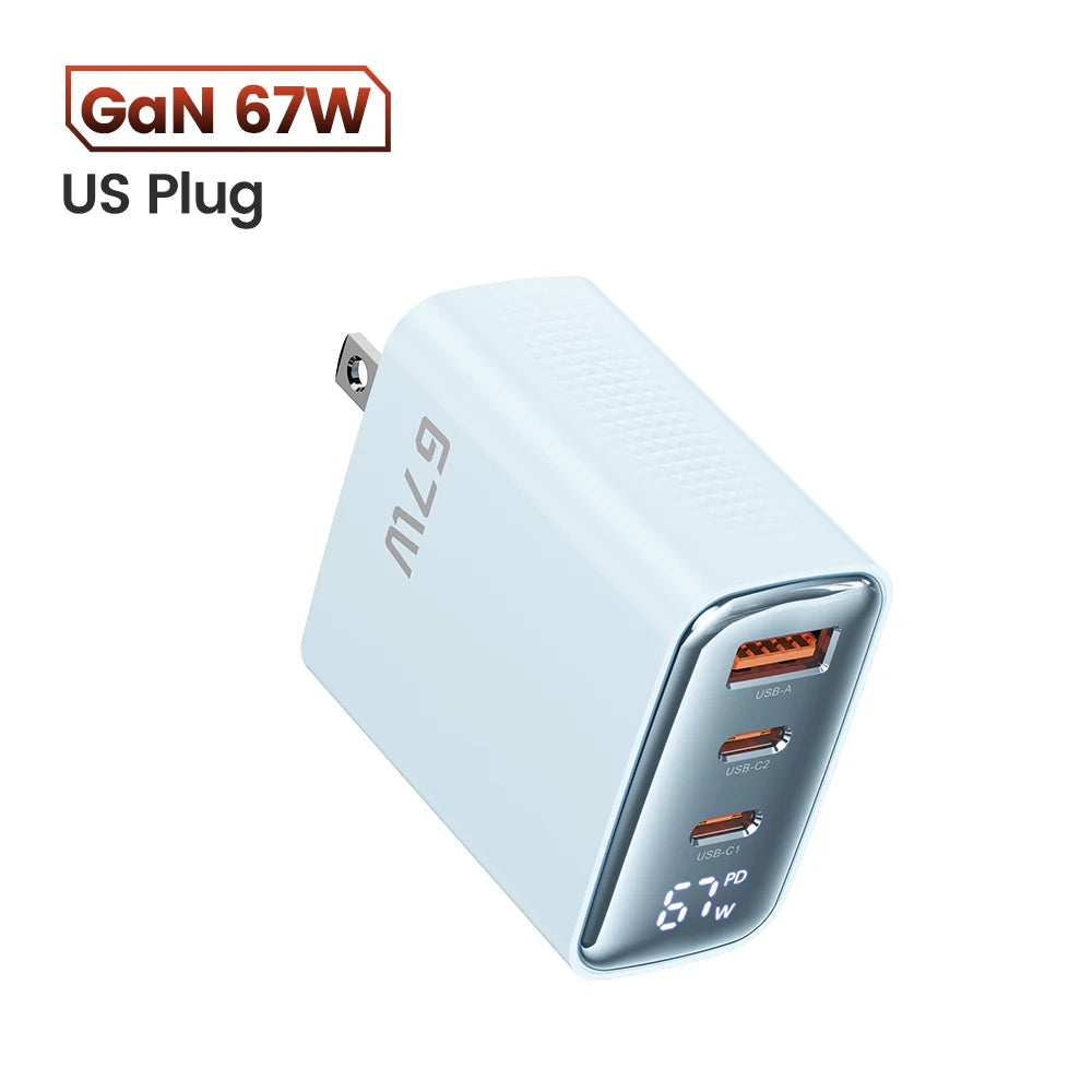 Toocki 67W GaN USB Type C Charger Digital Display 65W 45W PPS PD QC4.0 Quick Charge For Macbook Laptop IPAD Tablet iPhone 15 14