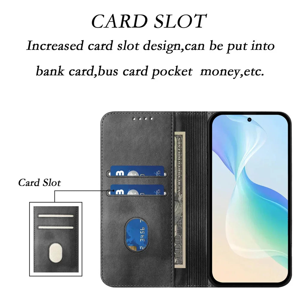 For iPhone 17 Pro Magnetic Wallet Flip Luxury Leather Case on For iPhone 17 16 15 14 13 12 11 Pro Max Plus 17 Air 16E Back Cover