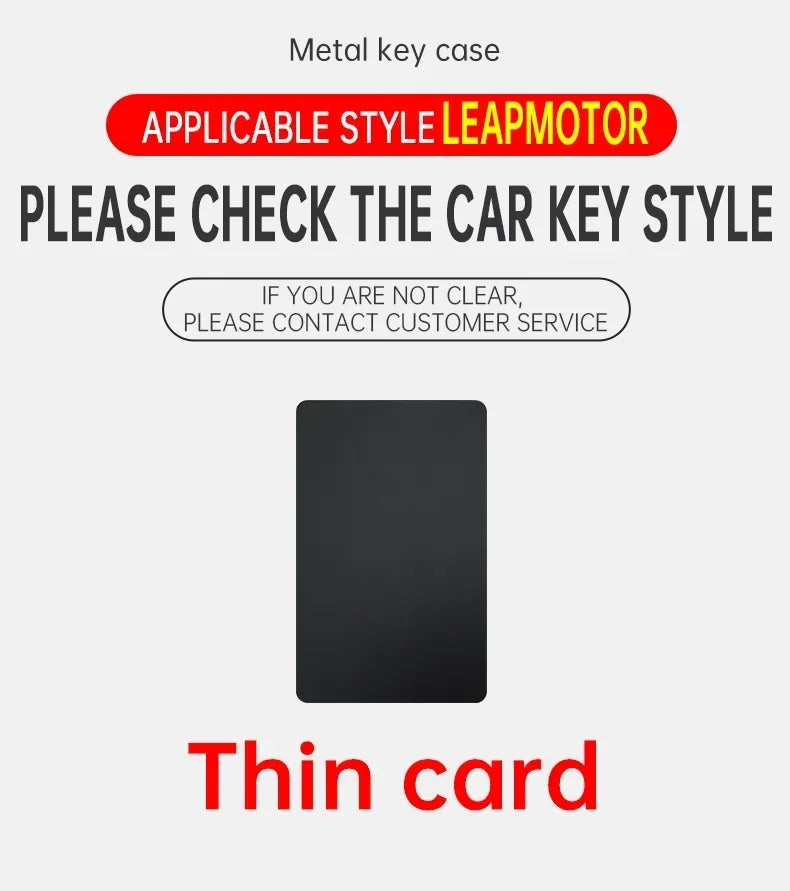 Car Smart NFC Card Key Case Cover For Leapmotor C10 C11 C16 Zinc Alloy Leather Protector Holder Shell Kychain Auto Accessories
