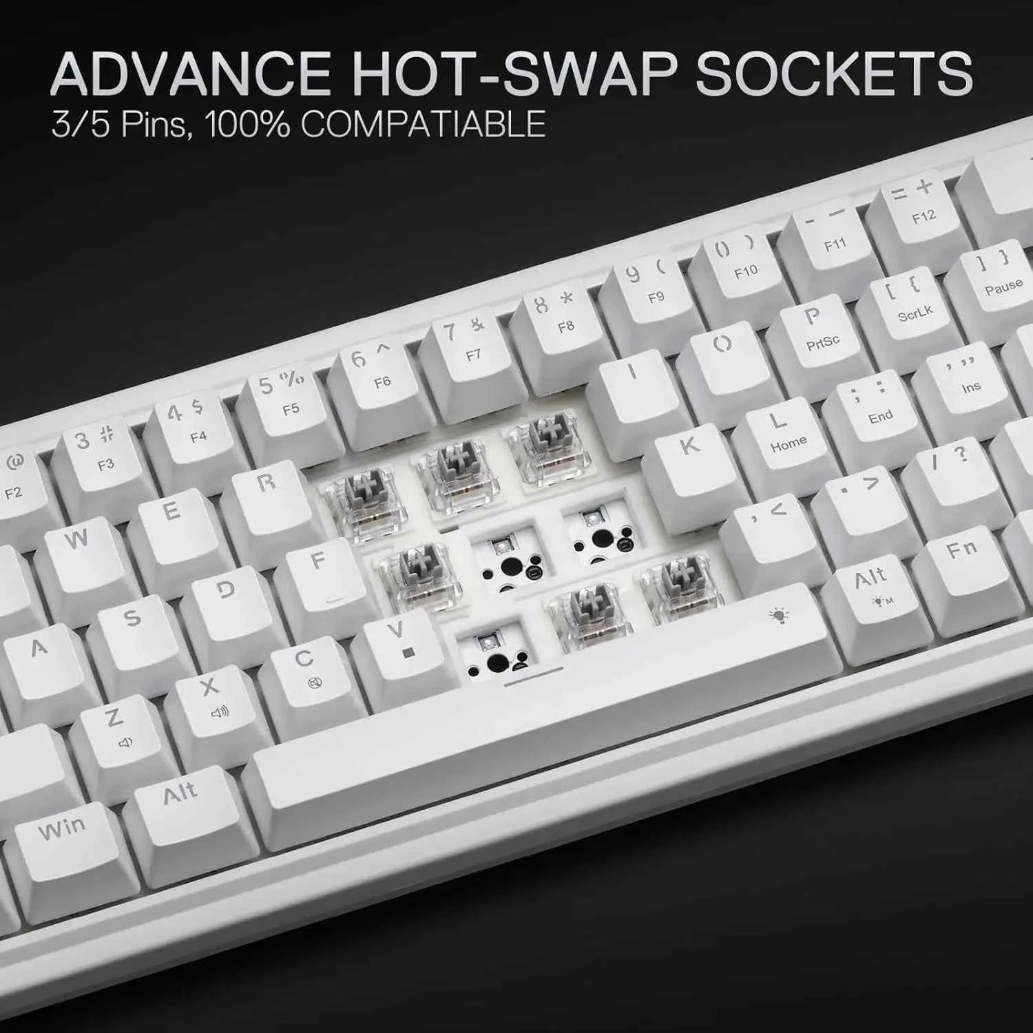 Redragon K709 65% Wired Gasket RGB 68 Keys Hot-Swap Mechanical 3-Layer Noise Dampening Gaming Keyboard