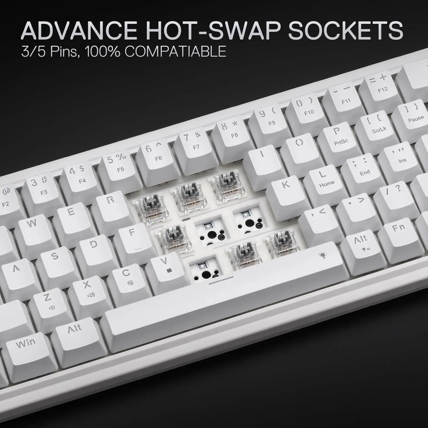 Redragon K709 65% Wired Gasket RGB 68 Keys Hot-Swap Mechanical 3-Layer Noise Dampening Gaming Keyboard