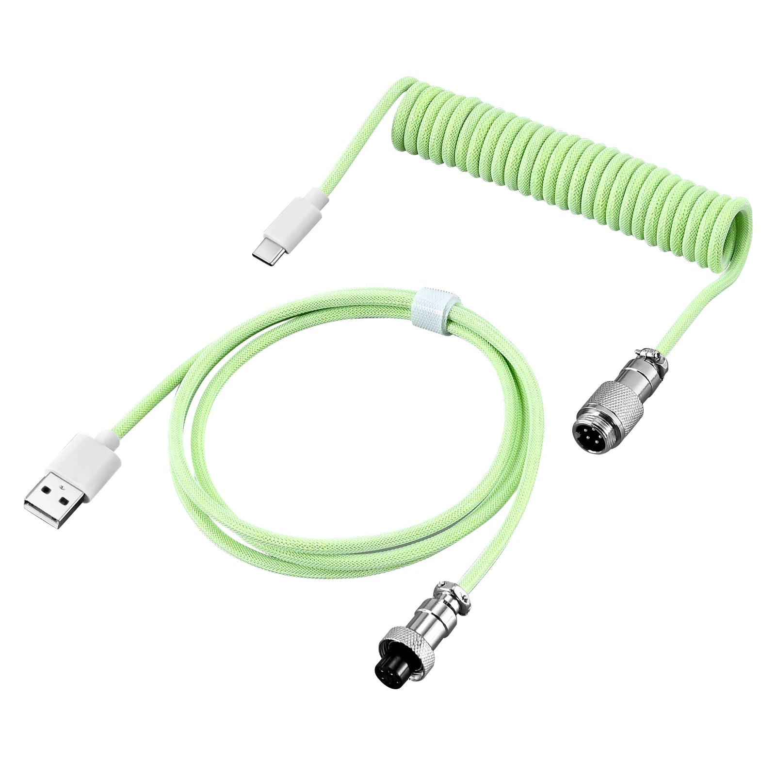 USB Type C Mechanical Keyboard Coiled Cable Hardware Linker Usb GX16 Aviation Mechanical Cable Spiral Gaming Usb Keyboard Cable