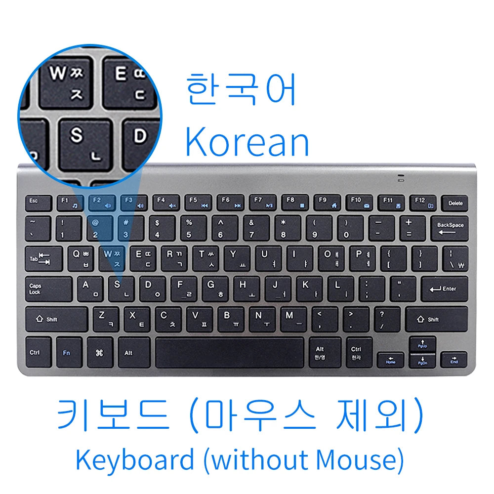 Mini Wireless Keyboard and Mouse 2.4G Protable Silent Mice Russian Korean Hebrew US Keyboard Kit for Laptop Mac PC TV Box