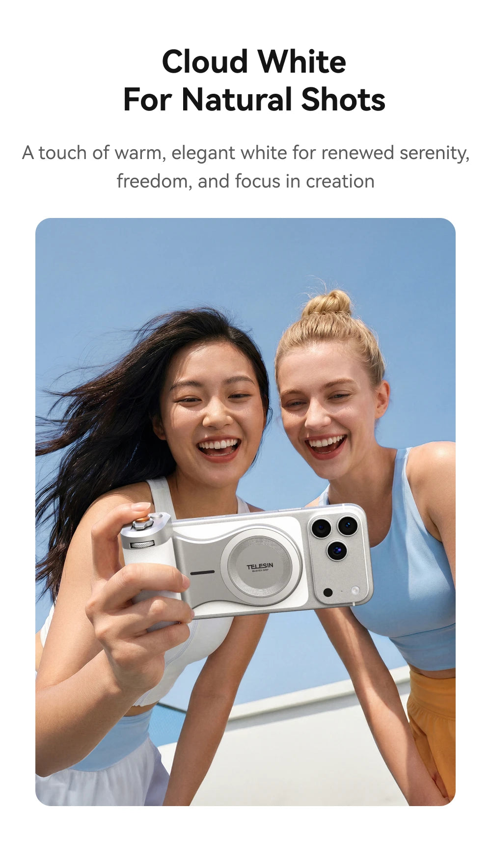 TELESIN Magnetic Phone Camera Shoot Hand Grip 3200Mha Powerbank Wireless Charging Phone Holder Shooting Aid for Iphone Andriod