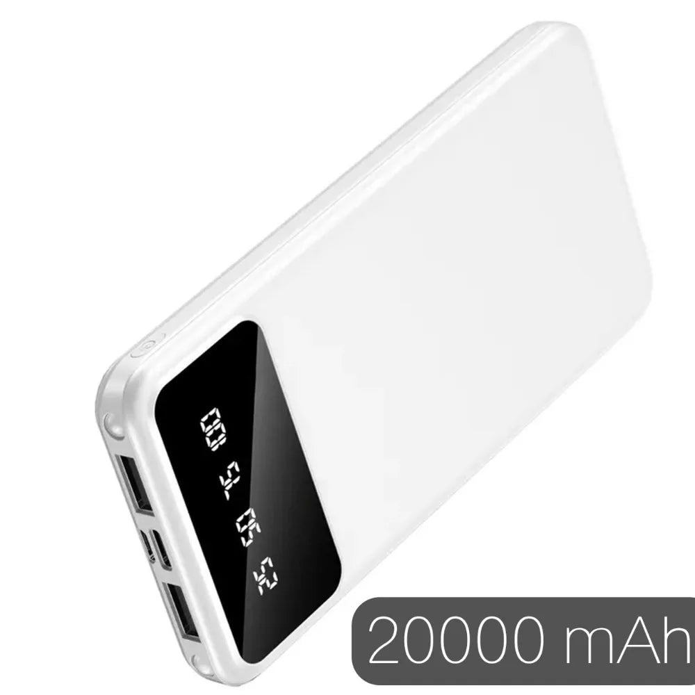 Travel Outdoor Must-have 20000mAh Large Capacity Power Bank, 5V 2.1A Stable Current Portable USB External Battery Charger with LED Digital Remaining Power Screen, Dual USB Output Dual Type-C Micro Input Interface, Premium Saf