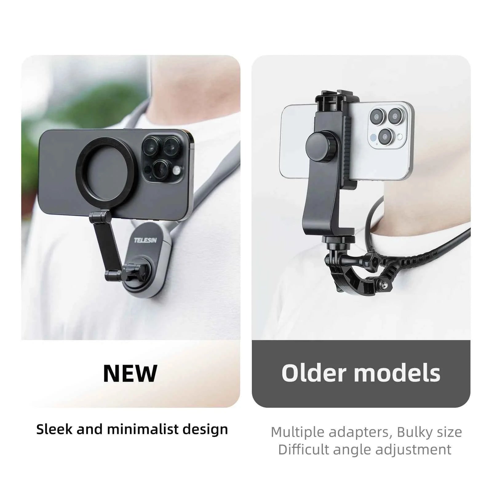 TELESIN Silicone Phone Magnetic Neck Mount Quick Release Hold for Iphone 17 16 15 14 13 SAMSUNG HUAWEI XIAOMI Phone Accessories