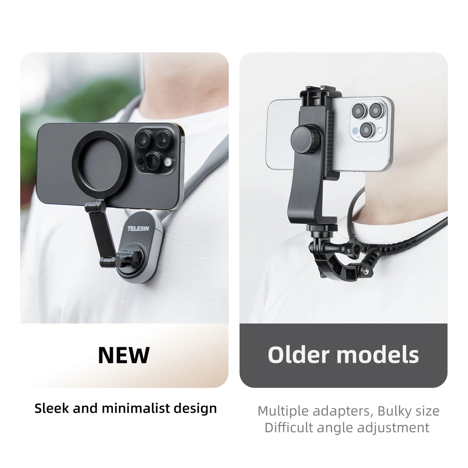 TELESIN Silicone Phone Magnetic Neck Mount Quick Release Hold for Iphone 17 16 15 14 13 SAMSUNG HUAWEI XIAOMI Phone Accessories