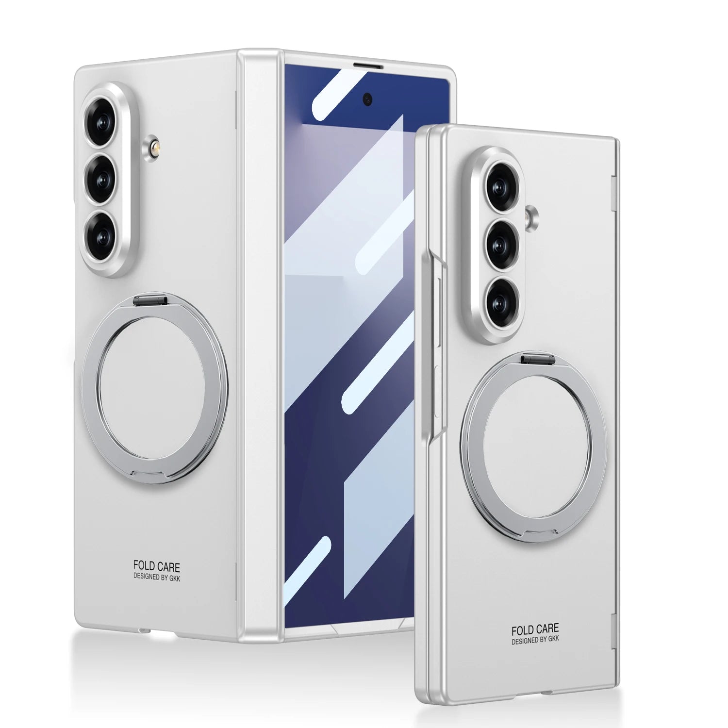 Magsafe Rotating Bracket Case For Samsung Galaxy Z Fold 7 Skin-feel Matte With Glass Film ZFold7 Magnetic Hinge Protective Cover