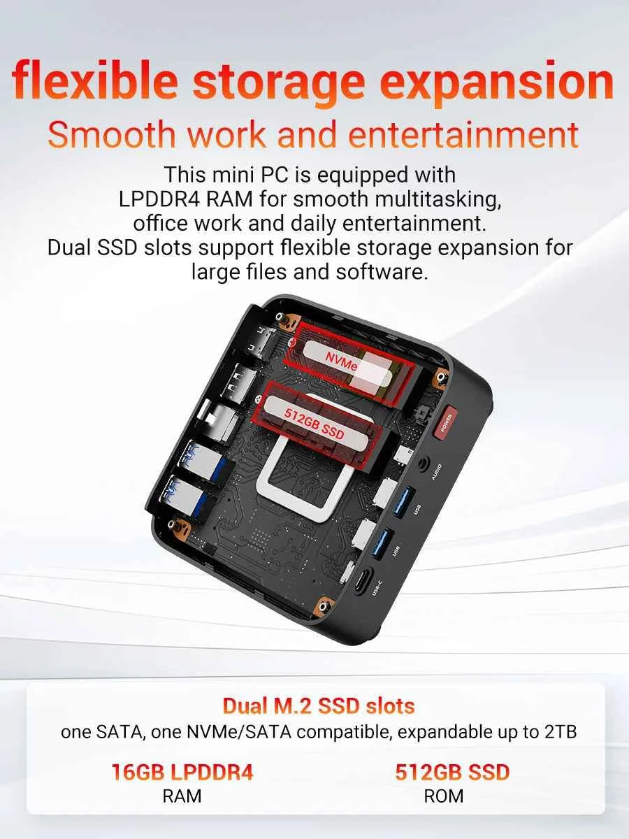 Firebat R3 Mini Pc Amd Ryzen7 7730U Ryzen5 7430U Ryzen3 4300U Lpddr4 16Gb Ram M.2 Sata 512Gb Ssd Wifi6 Bt5.2 1000m Lan Windows11 Portable Desktop Computer